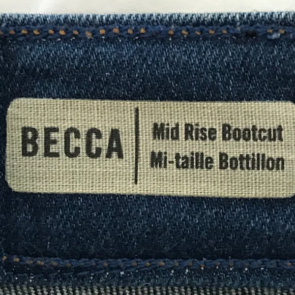 True Religion Becca Boot Cut Jeans Women 29 Blue Mid Rise Raw Hem Stretch 16777 - Picture 4 of 12